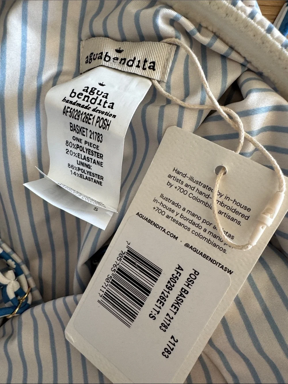 Agua Bendita Posh One-Piece Swimsuit Small NWT $210